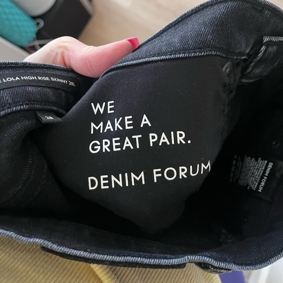 Denim Forum The Lola High Rise Skinny Black Size 28 Grunge Dark Academia Mobwife - Picture 7 of 7